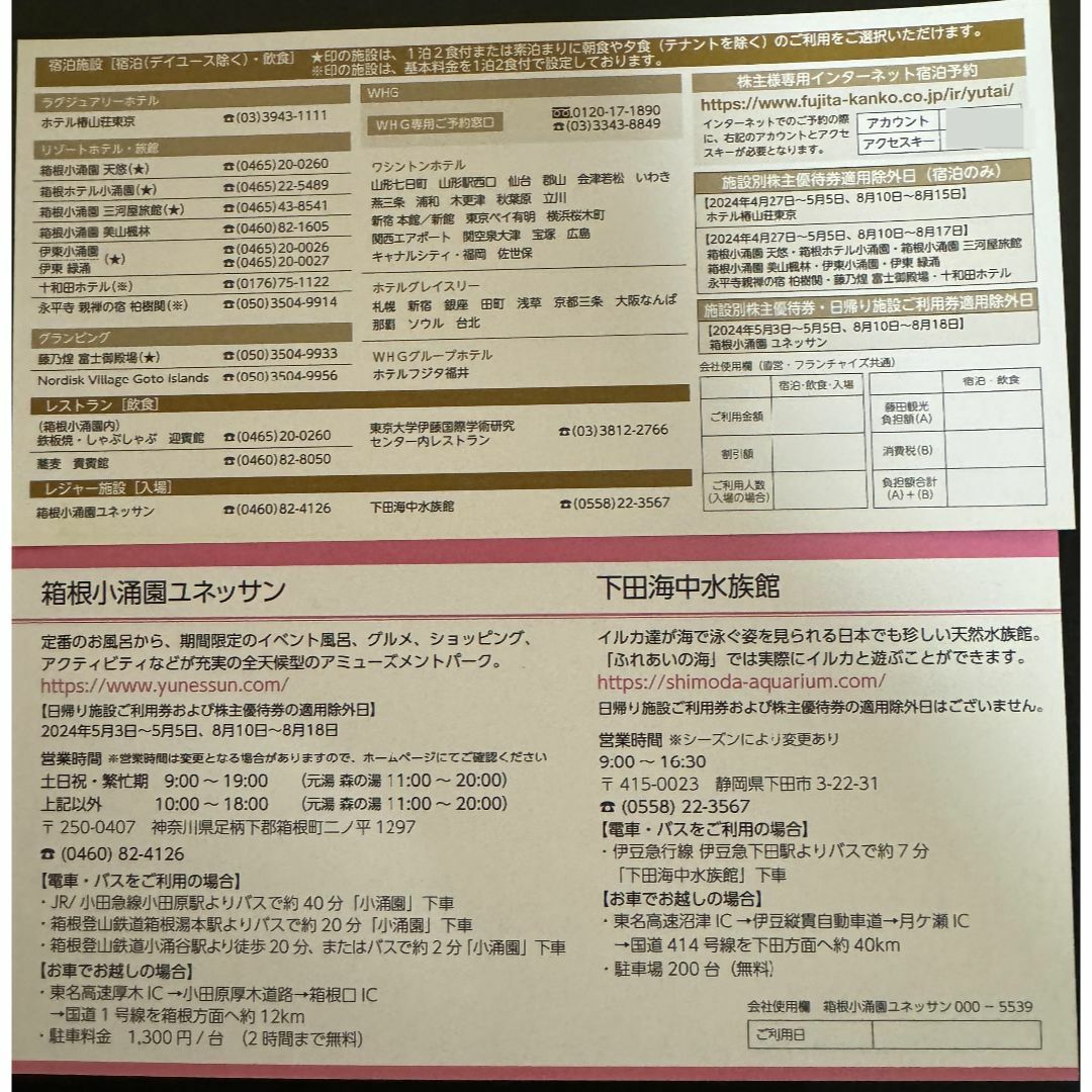 藤田観光 株主優待券30枚＆6枚セット 最新 チケットの優待券/割引券(その他)の商品写真