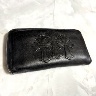 クロムハーツ(Chrome Hearts)の本物 クロムハーツ REC Fジップ 3セメタリークロスパッチ ウォレット 財布(長財布)