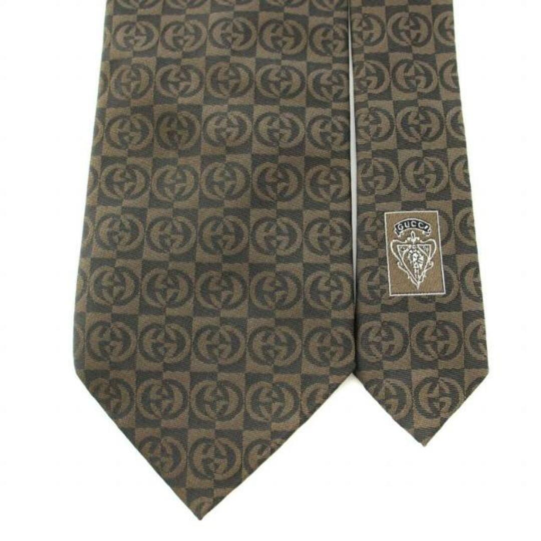 Gucci(グッチ)のGUCCI ネクタイ レギュラータイ インターロッキングG GG柄 絹 茶 メンズのファッション小物(ネクタイ)の商品写真