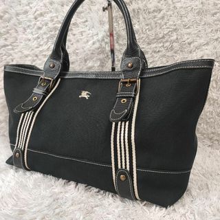 バーバリーブルーレーベル(BURBERRY BLUE LABEL)の【良品】バーバリーブルーレーベル トートバッグ A4 大容量 ホース刺繍 黒(トートバッグ)