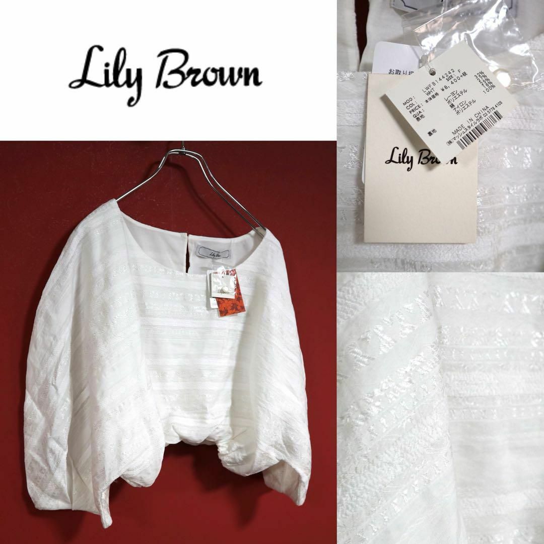 Lily Brown(リリーブラウン)の【新品未使用 / タグ付き】Lily Brown 短丈 総柄デザイン トップス レディースのトップス(その他)の商品写真