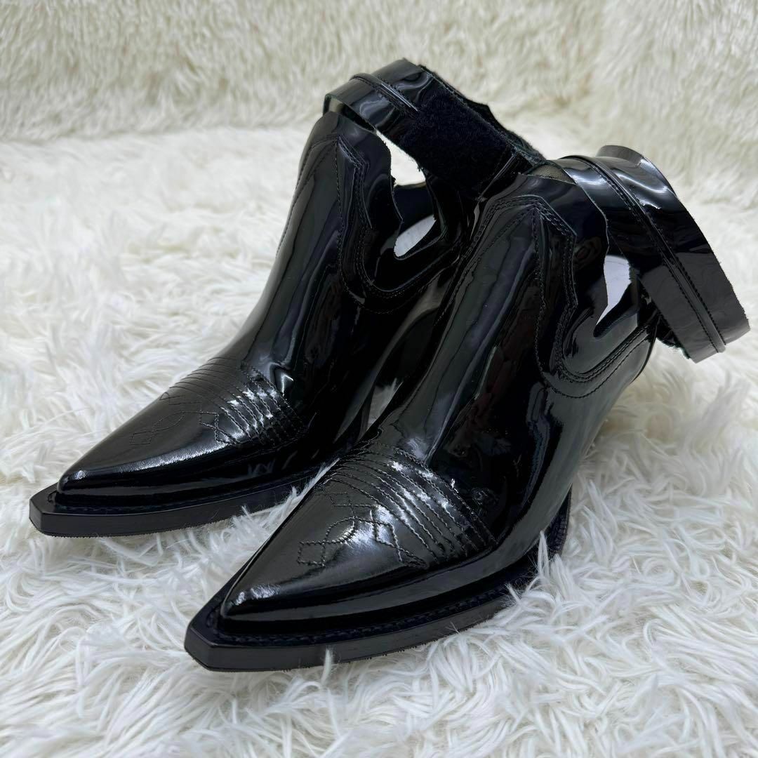 Maison Martin Margiela(マルタンマルジェラ)の未使用 入手困難 メゾンマルジェラ アンクルブーツ 24.0 カットオフ加工 レディースの靴/シューズ(ハイヒール/パンプス)の商品写真