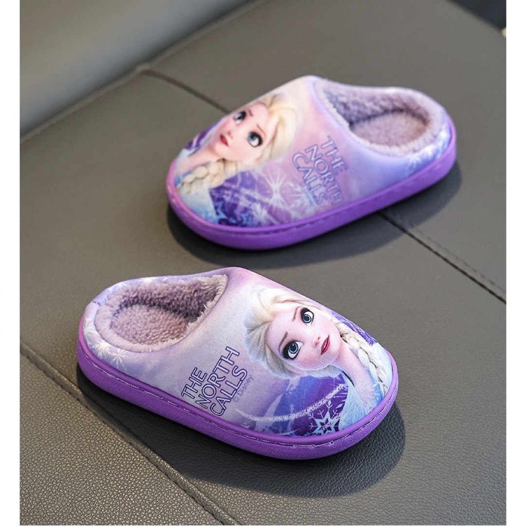 アナと雪の女王　ルームシューズ キッズスリッパ キッズ/ベビー/マタニティのキッズ靴/シューズ(15cm~)(スリッパ)の商品写真