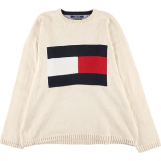 トミーヒルフィガー(TOMMY HILFIGER)の古着 トミーヒルフィガー TOMMY HILFIGER コットンニットセーター メンズXL /eaa399466(ニット/セーター)