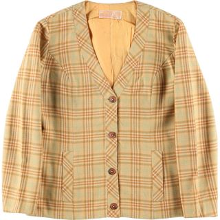 ペンドルトン(PENDLETON)の古着 70年代 ペンドルトン PENDLETON チェック柄 ノーカラー ウールジャケット レディースS ヴィンテージ /eaa423678(その他)