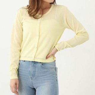 リエンダ(rienda)のriendaリエンダ♡Comfort  knit ショートカーデ♡イエロー(カーディガン)