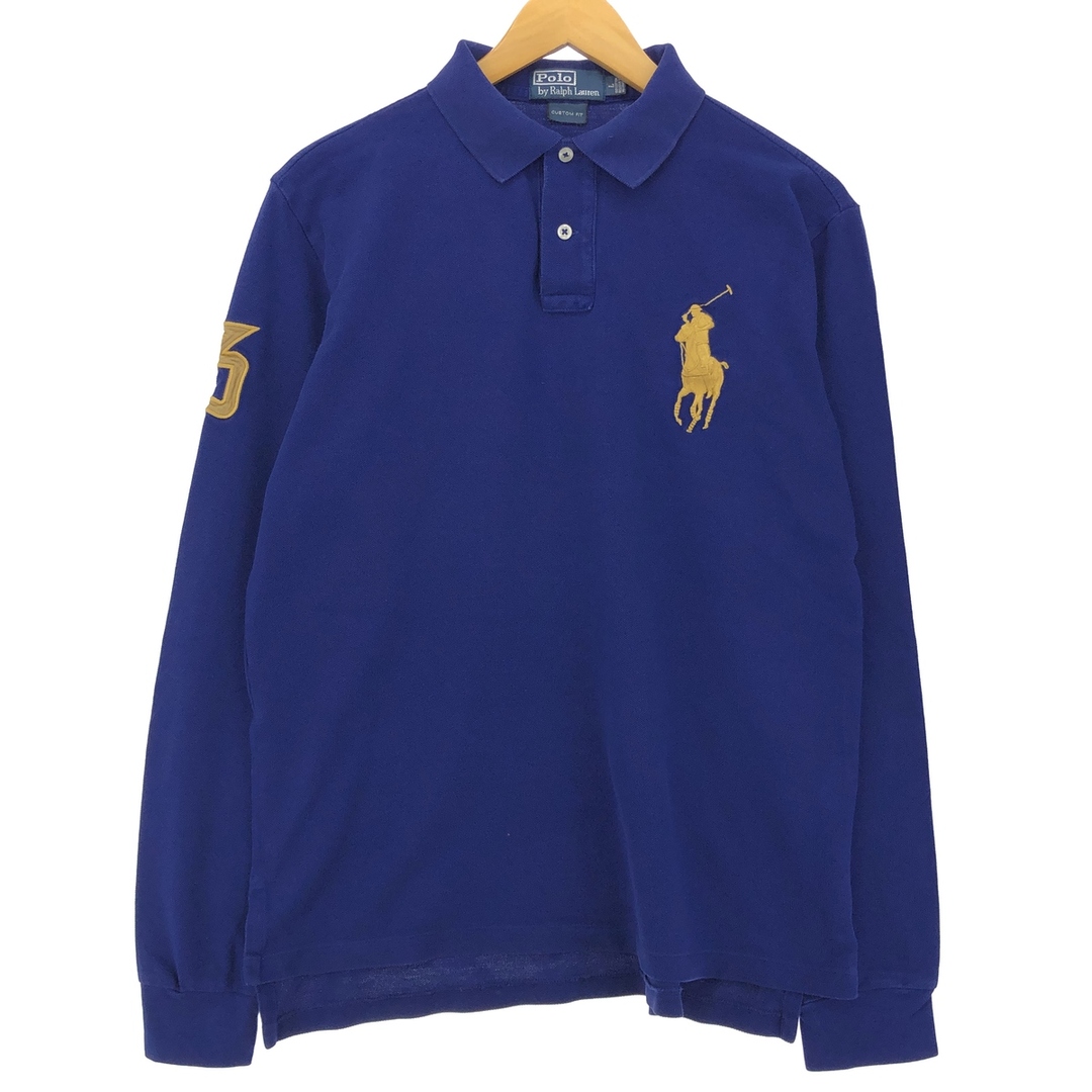 Ralph Lauren(ラルフローレン)の古着 ラルフローレン Ralph Lauren POLO by Ralph Lauren CUSTOM FIT ビッグポニー 長袖 ポロシャツ メンズL  /eaa424493 メンズのトップス(ポロシャツ)の商品写真