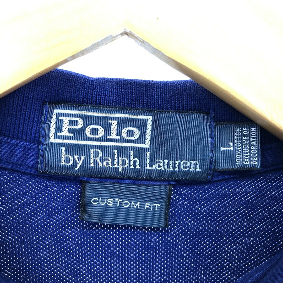 Ralph Lauren(ラルフローレン)の古着 ラルフローレン Ralph Lauren POLO by Ralph Lauren CUSTOM FIT ビッグポニー 長袖 ポロシャツ メンズL  /eaa424493 メンズのトップス(ポロシャツ)の商品写真