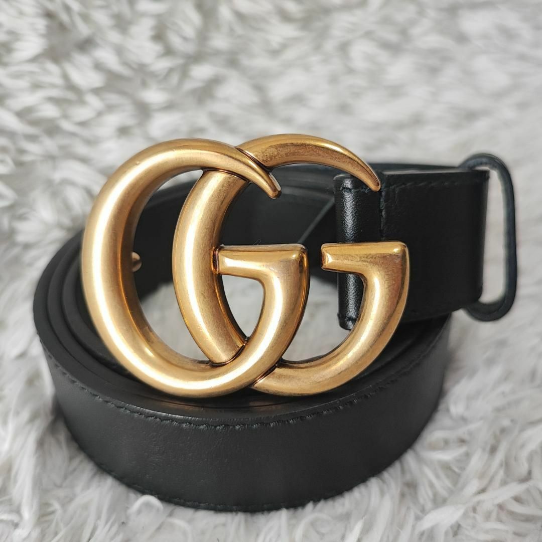 Gucci(グッチ)の【美品】GUCCI グッチ ベルト GG マーモント ゴールド金具 メンズ メンズのファッション小物(ベルト)の商品写真