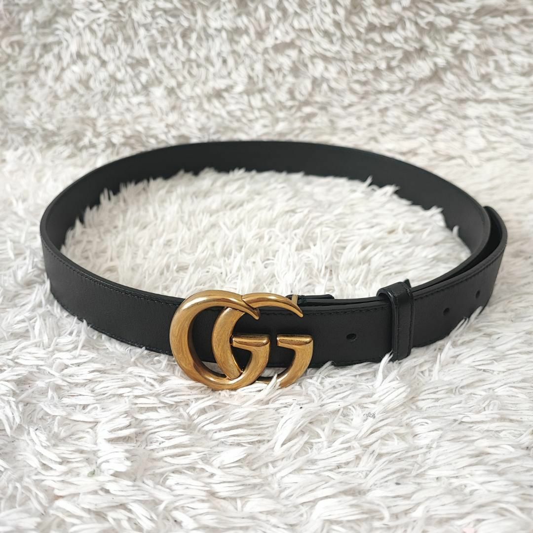 Gucci(グッチ)の【美品】GUCCI グッチ ベルト GG マーモント ゴールド金具 メンズ メンズのファッション小物(ベルト)の商品写真