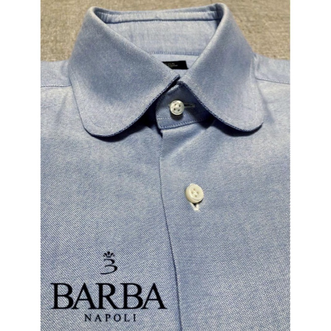 BARBA(バルバ)の【美品】BARBA／バルバ／ラウンドカラー／オックスフォード／サックスブルー メンズのトップス(シャツ)の商品写真