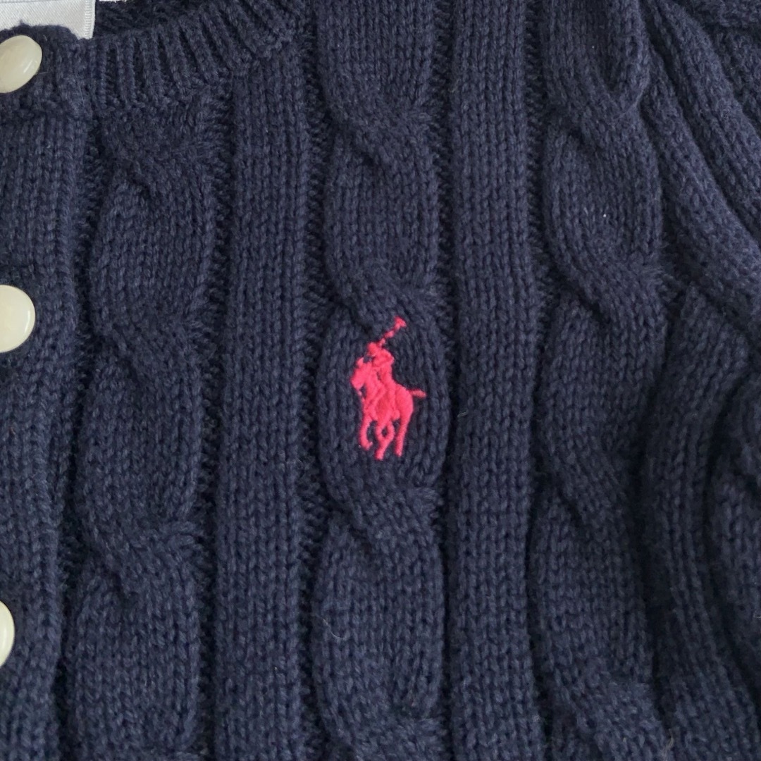 Ralph Lauren(ラルフローレン)の美品★ラルフローレン★カーディガン★ネイビー★80 キッズ/ベビー/マタニティのベビー服(~85cm)(カーディガン/ボレロ)の商品写真