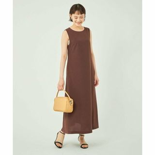 ユナイテッドアローズグリーンレーベルリラクシング(UNITED ARROWS green label relaxing)の【MD.BROWN】ドライタッチ キャミ ジャンパースカート -マシンウォッシャブル・防シワ-(ロングワンピース/マキシワンピース)