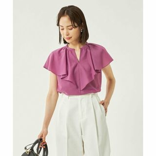 ユナイテッドアローズグリーンレーベルリラクシング(UNITED ARROWS green label relaxing)の【PINK】スタンド ラッフルスリーブ ブラウス -マシンウォッシャブル・防シワ-(シャツ/ブラウス(長袖/七分))