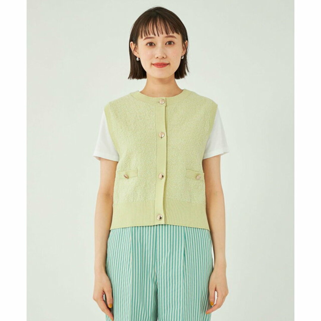 UNITED ARROWS green label relaxing(ユナイテッドアローズグリーンレーベルリラクシング)の【LIME】リンクス ツイード ベスト -ウォッシャブル- レディースのトップス(ベスト/ジレ)の商品写真