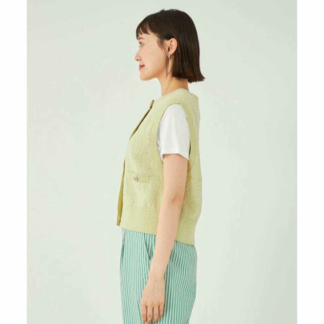 UNITED ARROWS green label relaxing(ユナイテッドアローズグリーンレーベルリラクシング)の【LIME】【FREE】リンクス ツイード ベスト -ウォッシャブル- レディースのトップス(ベスト/ジレ)の商品写真