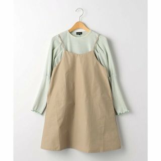 ユナイテッドアローズグリーンレーベルリラクシング(UNITED ARROWS green label relaxing)の【BEIGE】TJ キャミワンピース*ボーダーパフ プルオーバー セット 110cm-130cm(ワンピース)