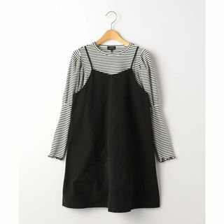 ユナイテッドアローズグリーンレーベルリラクシング(UNITED ARROWS green label relaxing)の【BLACK】TJ キャミワンピース*ボーダーパフ プルオーバー セット 110cm-130cm(ワンピース)