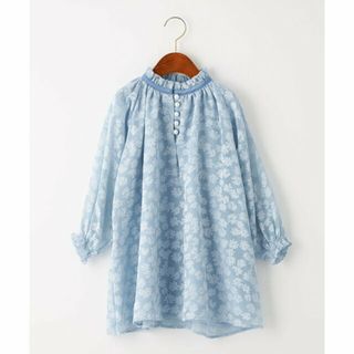 ユナイテッドアローズグリーンレーベルリラクシング(UNITED ARROWS green label relaxing)の【LT.BLUE】花柄サテン フェイクパールボタン ワンピース(ワンピース)