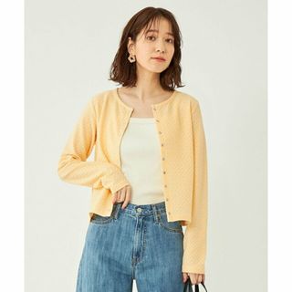 ユナイテッドアローズグリーンレーベルリラクシング(UNITED ARROWS green label relaxing)の【YELLOW】シャーリング ジャカード カット カーディガン(カーディガン)