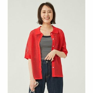 ユナイテッドアローズグリーンレーベルリラクシング(UNITED ARROWS green label relaxing)の【RED】ハイツイスト メッシュ シャツ カーディガン -ウォッシャブル-(カーディガン)