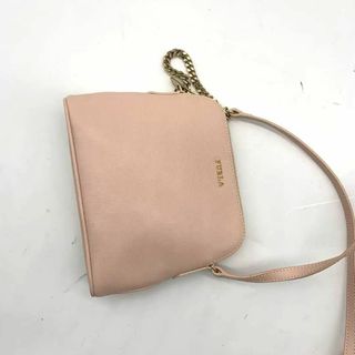 フルラ(Furla)の美品 フルラ サフィアーノレザー チェーンショルダーバッグ ピンクベージュ(ショルダーバッグ)