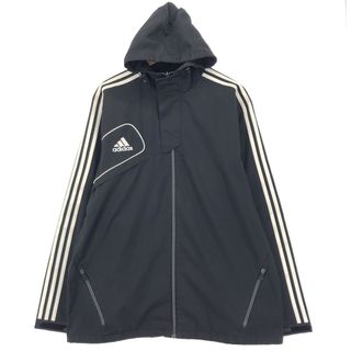 アディダス(adidas)の古着 00年代 アディダス adidas フード付き バックプリント ウインドブレーカー メンズXL /eaa423800(ナイロンジャケット)