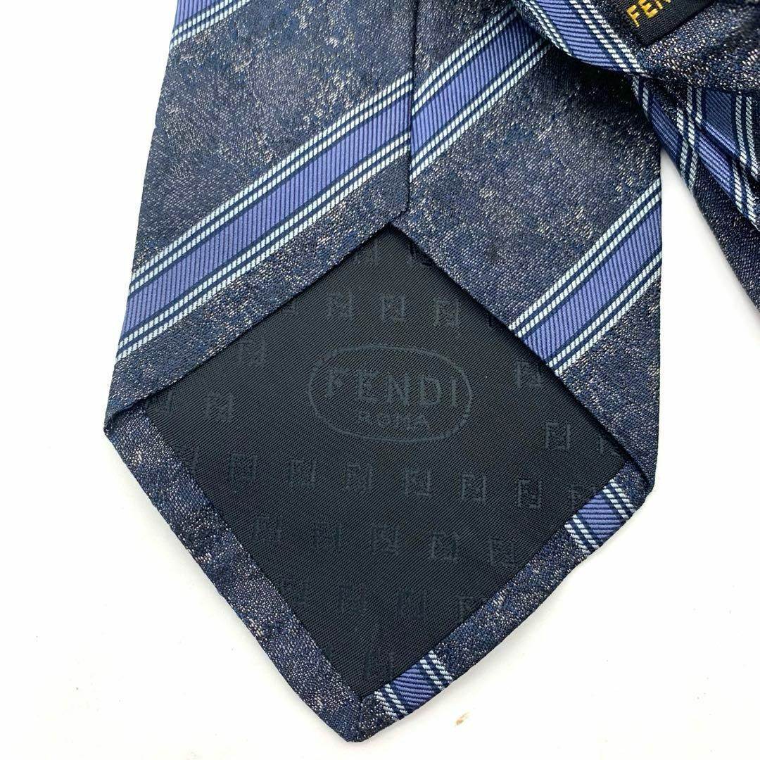 FENDI(フェンディ)のフェンディ ネクタイ ボーダー　青 ネイビー 紺色 メンズのファッション小物(ネクタイ)の商品写真