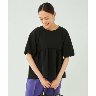 ユナイテッドアローズグリーンレーベルリラクシング(UNITED ARROWS green label relaxing)の【BLACK】ジャカード ペプラム ブラウス(シャツ/ブラウス(長袖/七分))