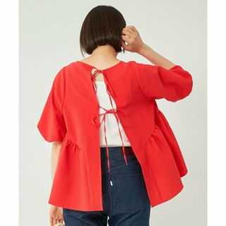 ユナイテッドアローズグリーンレーベルリラクシング(UNITED ARROWS green label relaxing)の【RED】ジャカード ペプラム ブラウス(シャツ/ブラウス(長袖/七分))