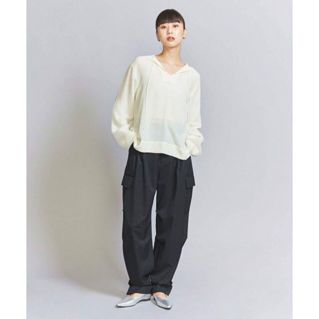 BEAUTY&YOUTH UNITED ARROWS(ビューティアンドユースユナイテッドアローズ)の【NAVY】毛ナイロンブレンド カーゴパンツ レディースのパンツ(ワークパンツ/カーゴパンツ)の商品写真