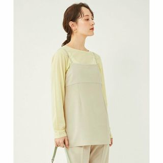 ユナイテッドアローズグリーンレーベルリラクシング(UNITED ARROWS green label relaxing)の【OFF WHITE】アセテート混 ツイル レイヤー キャミソール -ウォッシャブル・防シワ・接触冷感-(キャミソール)