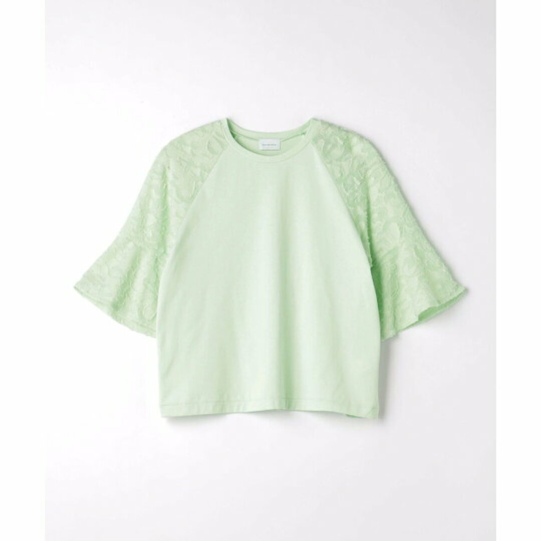 UNITED ARROWS green label relaxing(ユナイテッドアローズグリーンレーベルリラクシング)の【LIME】ジャカード コンビ フレアスリーブ プルオーバー カットソー レディースのトップス(カットソー(長袖/七分))の商品写真