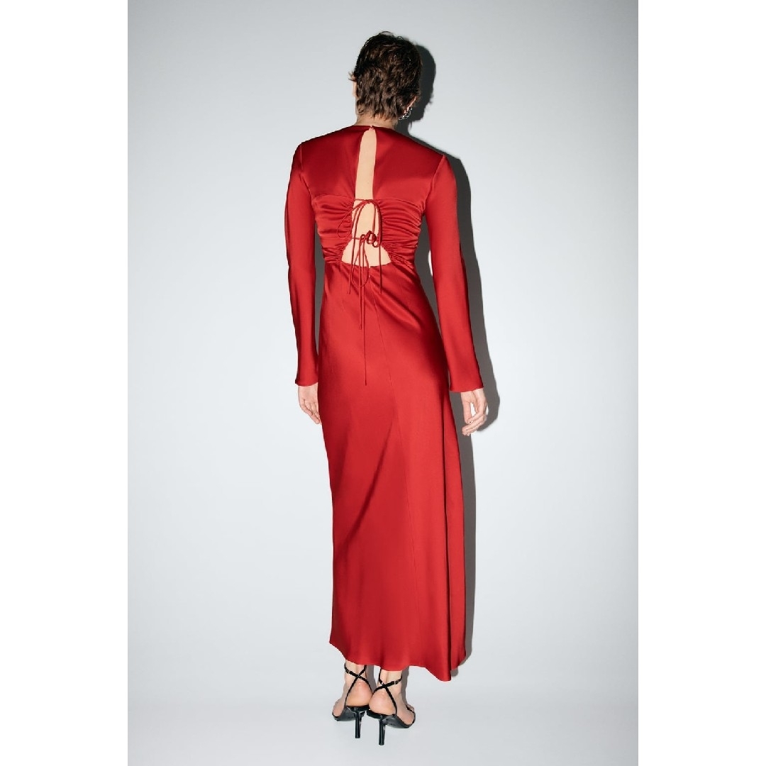 ZARA - ZARA ZW COLLECTION サテン ロングワンピース リボン ZARA - ZARA ZW COLLECTION サテン ロングワンピース リボン