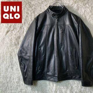 美品 ユニクロ ビンテージ 牛革 レザージャケット シングルライダース L