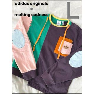 オリジナルス(Originals（adidas）)のアディダス×メルティングサッドネス コラボ スウェット アップリケ Ｌ(スウェット)