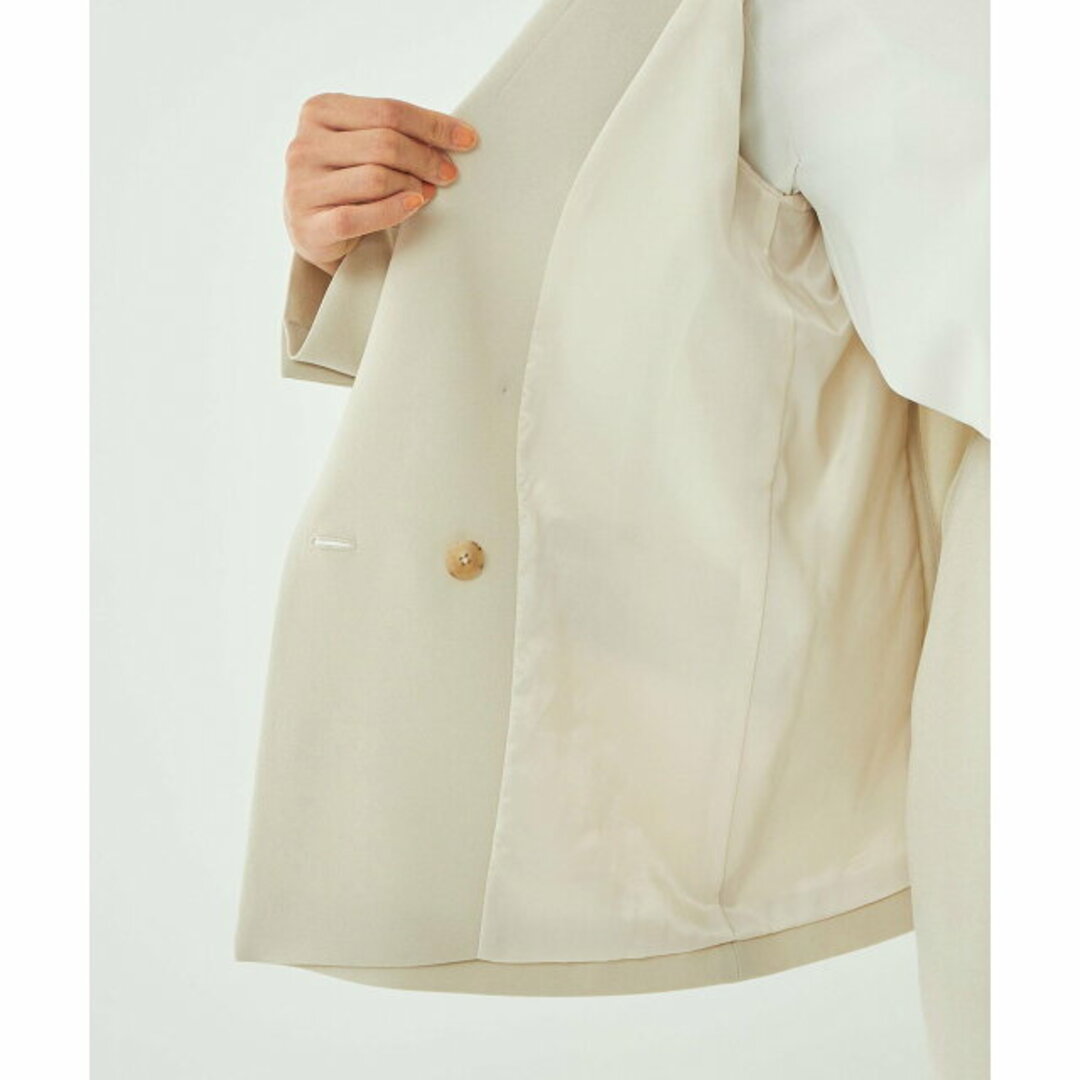 UNITED ARROWS green label relaxing(ユナイテッドアローズグリーンレーベルリラクシング)の【CREAM】【L(40)】スフレット ダブル ジャケット -マシンウォッシャブル・ストレッチ・防シワ- ◇No03◇ レディースのジャケット/アウター(テーラードジャケット)の商品写真