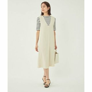 ユナイテッドアローズグリーンレーベルリラクシング(UNITED ARROWS green label relaxing)の【OFF WHITE】エアシカル Iライン Vネック ワンピース ◇No11◇(ロングワンピース/マキシワンピース)