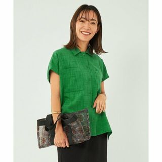 ユナイテッドアローズグリーンレーベルリラクシング(UNITED ARROWS green label relaxing)の【KELLY】リネンライク フレンチスリーブ シャツ -接触冷感・吸水速乾・UVカット・防シワ・マシンウォッシャブル-(シャツ/ブラウス(長袖/七分))