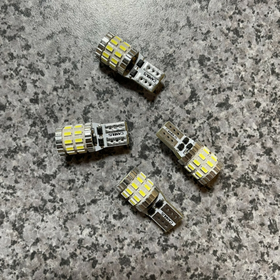 T10 LED 4個セット ホワイト 爆光  ポジションランプ ルームランプ  自動車/バイクの自動車(車種別パーツ)の商品写真