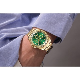 ◇648 在庫僅か☆メンズ ビジネス クォーツ 腕時計 ゴールド×グリーン(腕時計(アナログ))