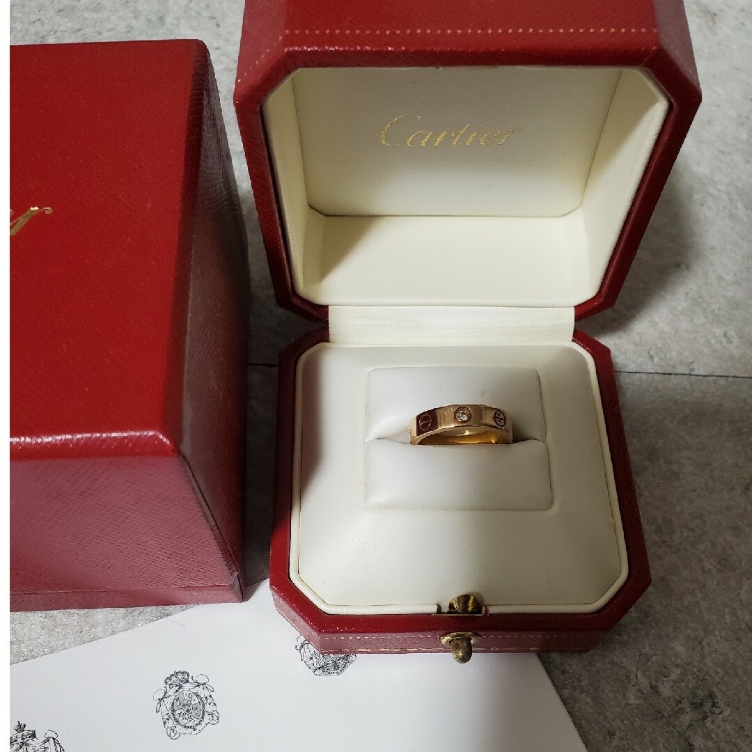 Cartier(カルティエ)のCartier♡ラブリング♡1Pダイヤ♡750PG♡6号♡定価36万 レディースのアクセサリー(リング(指輪))の商品写真