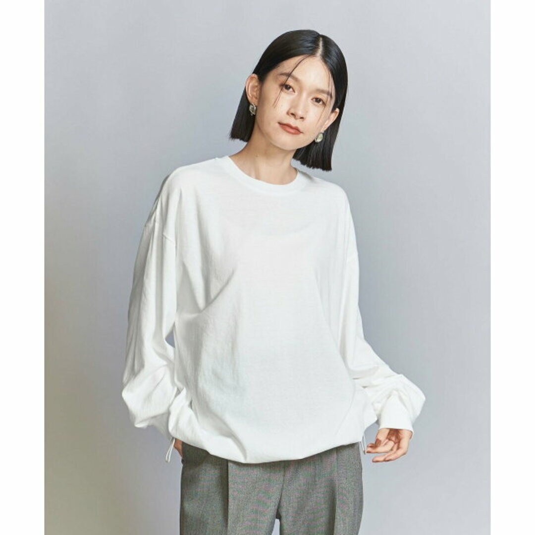 BEAUTY&YOUTH UNITED ARROWS(ビューティアンドユースユナイテッドアローズ)の【WHITE】【FREE】コットン ドロースト ロングスリーブ プルオーバー レディースのトップス(カットソー(長袖/七分))の商品写真