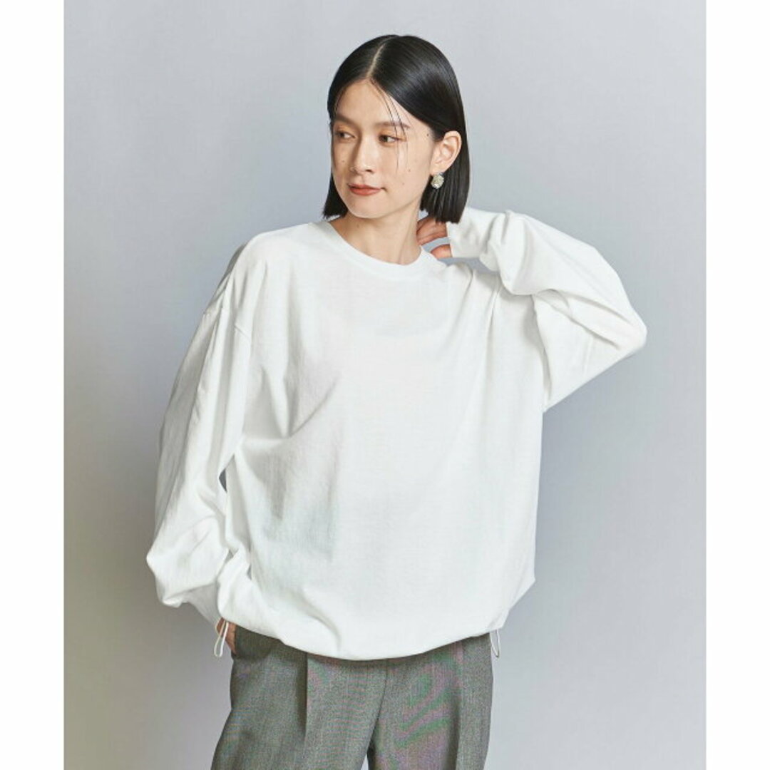 BEAUTY&YOUTH UNITED ARROWS(ビューティアンドユースユナイテッドアローズ)の【WHITE】【FREE】コットン ドロースト ロングスリーブ プルオーバー レディースのトップス(カットソー(長袖/七分))の商品写真