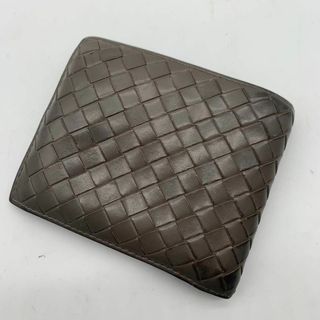 ボッテガヴェネタ(Bottega Veneta)のボッテガヴェネタ 折りたたみ財布 イントレチャート グレー レザー(財布)