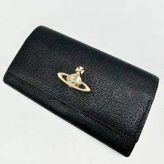 ヴィヴィアンウエストウッド(Vivienne Westwood)の【美品✨】ヴィヴィアンウエストウッド　長財布　オーブ　がま口　レザー　ブラック(財布)