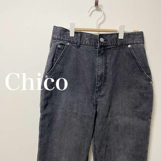 フーズフーチコ(who's who Chico)のChico  チコ　スリット入　ブラック　デニム(デニム/ジーンズ)