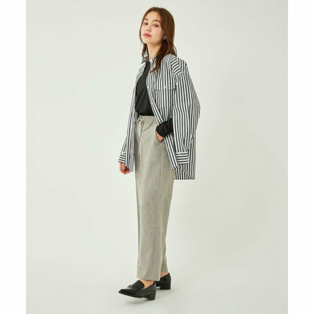 UNITED ARROWS green label relaxing(ユナイテッドアローズグリーンレーベルリラクシング)の【BLACK】スリットスリーブ オーバー ストライプ シャツ レディースのトップス(シャツ/ブラウス(長袖/七分))の商品写真