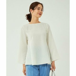 ユナイテッドアローズグリーンレーベルリラクシング(UNITED ARROWS green label relaxing)の【WHITE】フリンジ ジャカード フレア ブラウス(シャツ/ブラウス(長袖/七分))