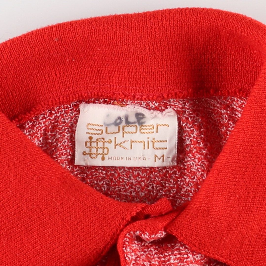 古着 ~90年代 Super Knit 半袖 ポロニットセーター USA製 メンズM ヴィンテージ /eaa424120 メンズのトップス(ニット/セーター)の商品写真